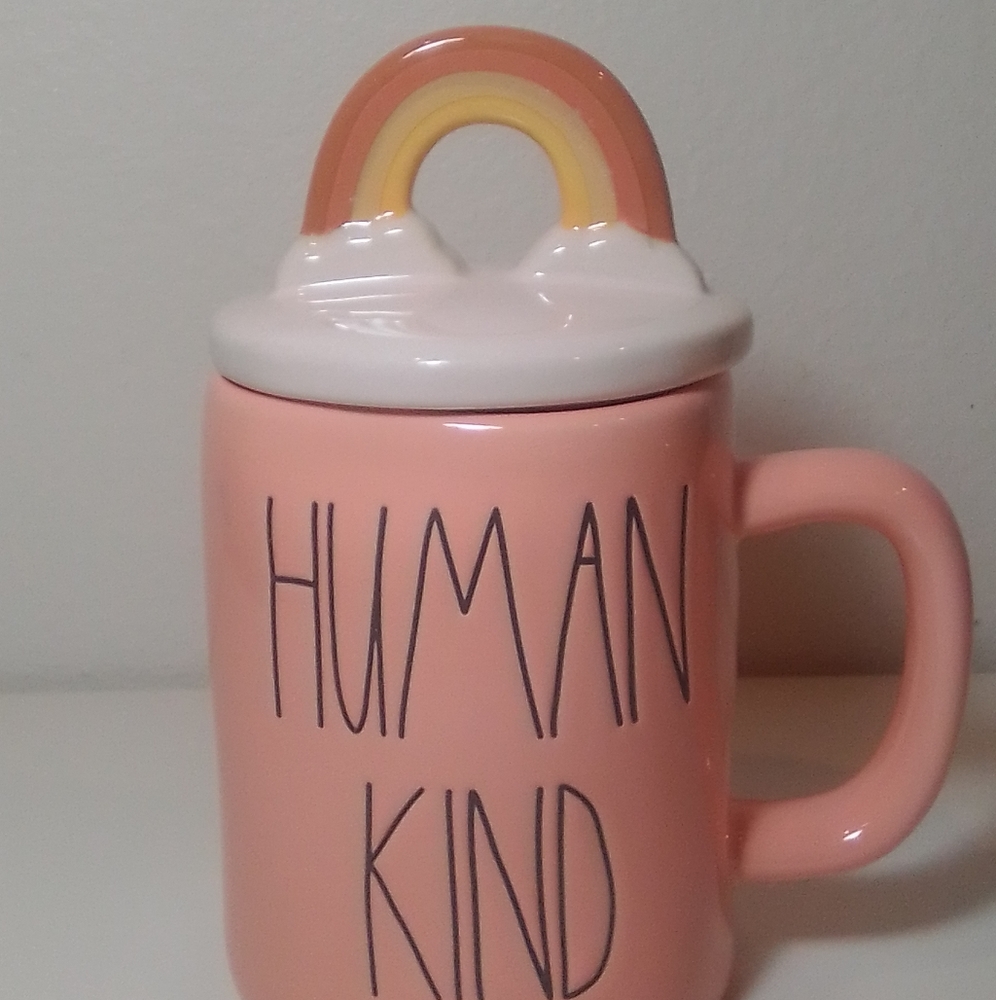 Rae Dunn Human Kind Mug with Lid